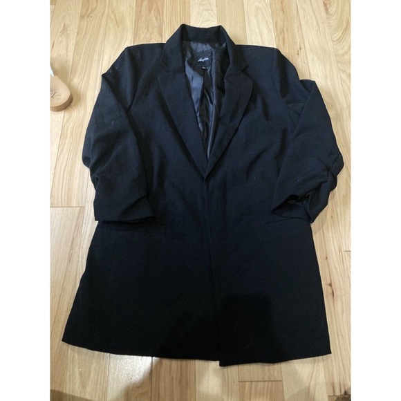Leighton Junior's Size Large Charcoal Gray Ruched Sleeve Open Blazer Jacket - Picture 1 of 6